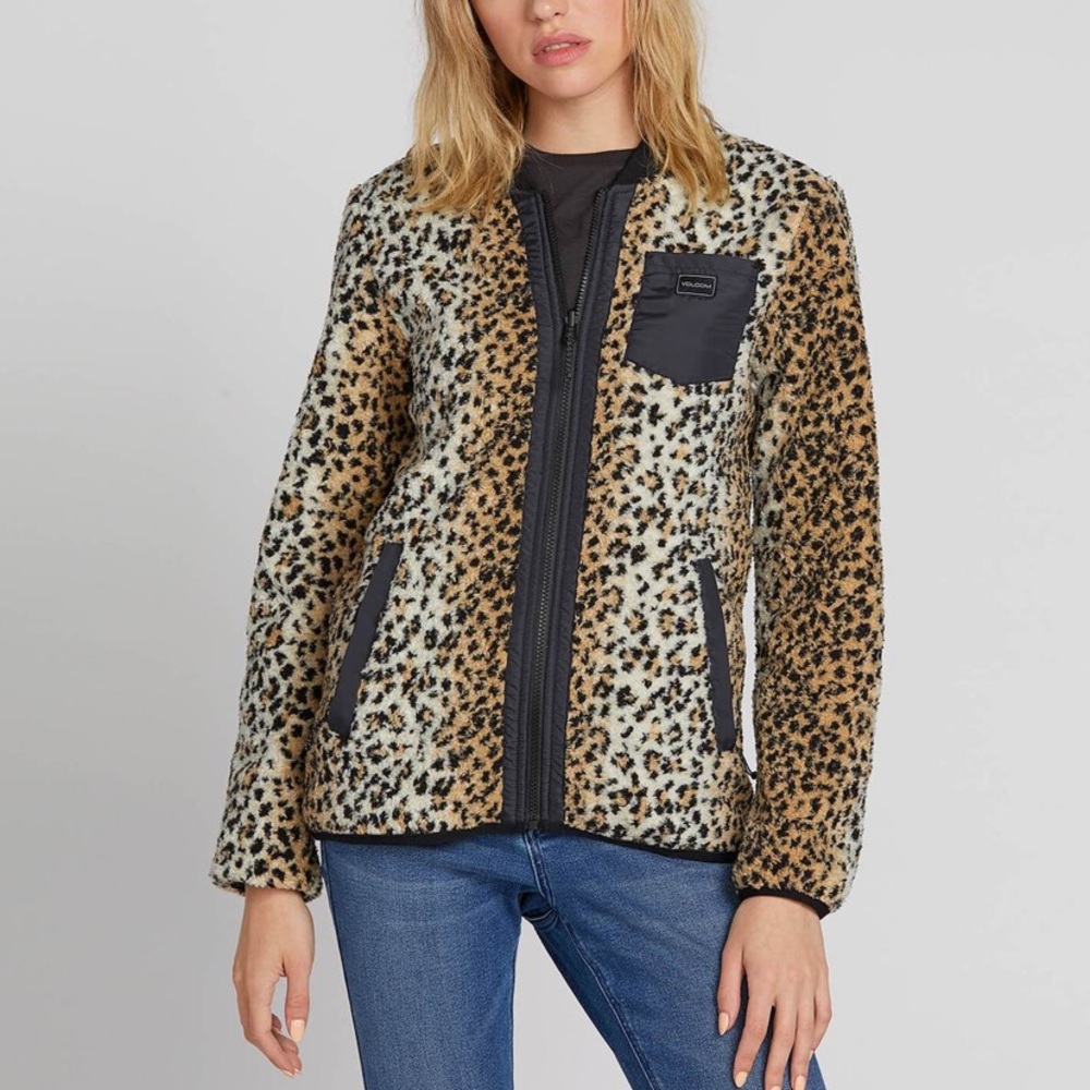 Volcom Reversible Leopard Print Bomber Jacket